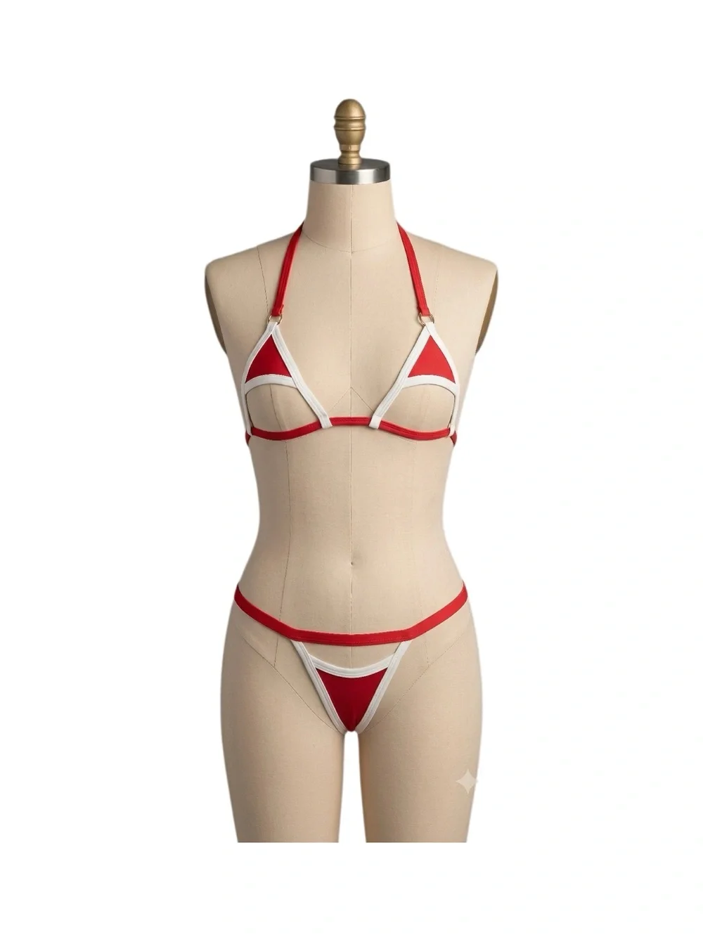 SHERRYLO Swimwear Red & White Extreme Micro Bikini | G String | One Size | NWT